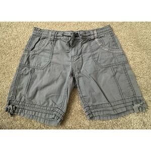 OP Shorts Gray Juniors Sz 7 Casual Missing Pocket Buttons 100% Cotton